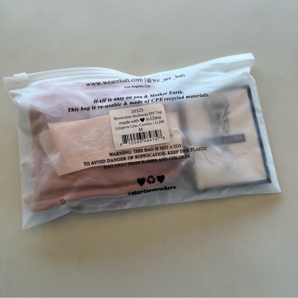 We Are HAH Reversible Multiway DIY Swim Top Womens M Halter Lilac Combo NWT - Picture 6 of 9